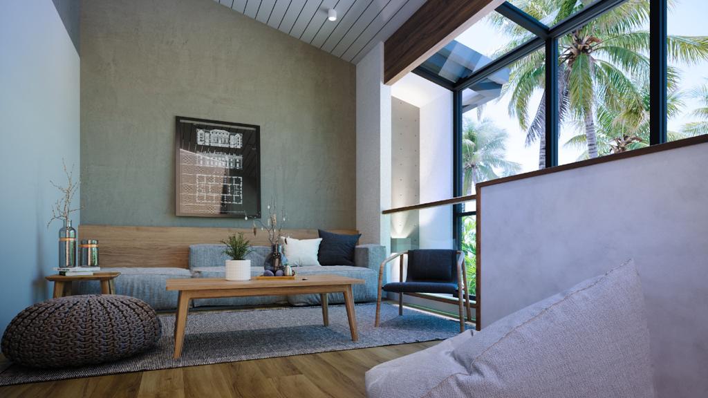Contemporary tropical living room interior